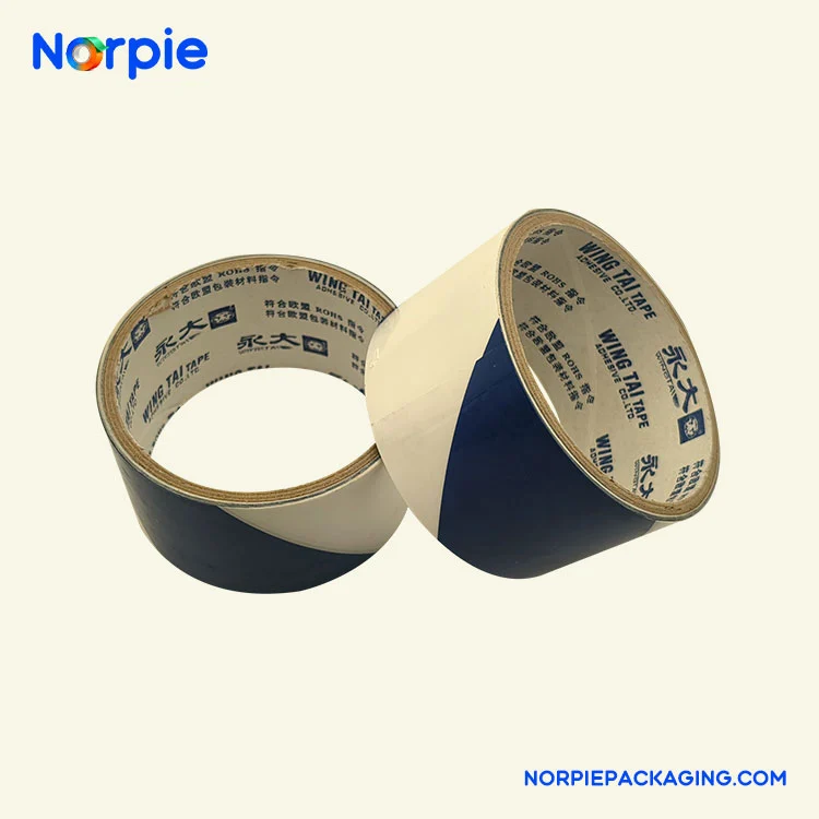 Blau-weißes Warnband